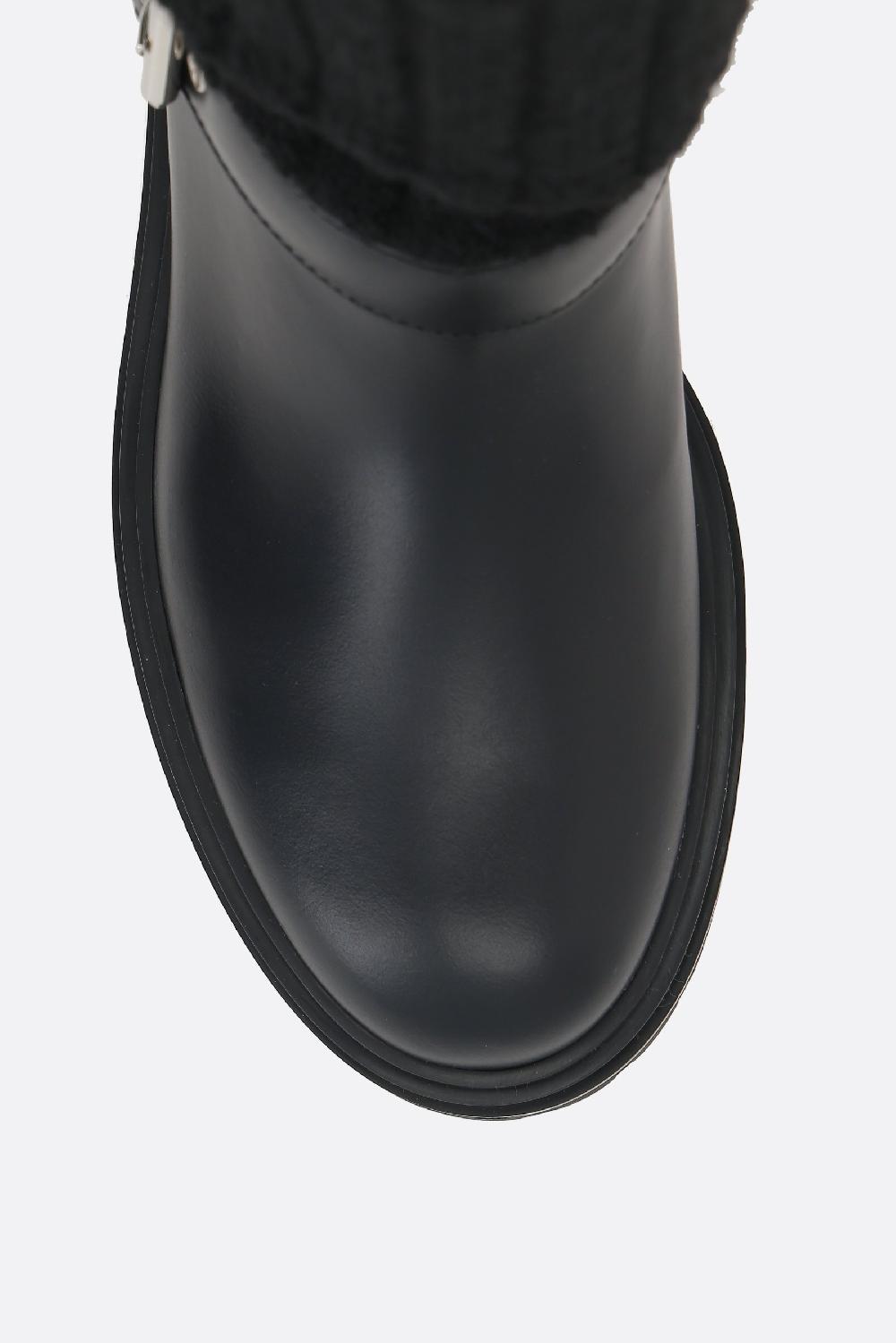 GIANVITO ROSSI Stivale Thurso In Pelle Liscia E Maglia