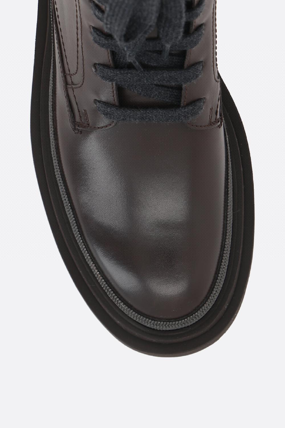 BRUNELLO CUCINELLI Stivaletto In Pelle Liscia Con Precious Contour