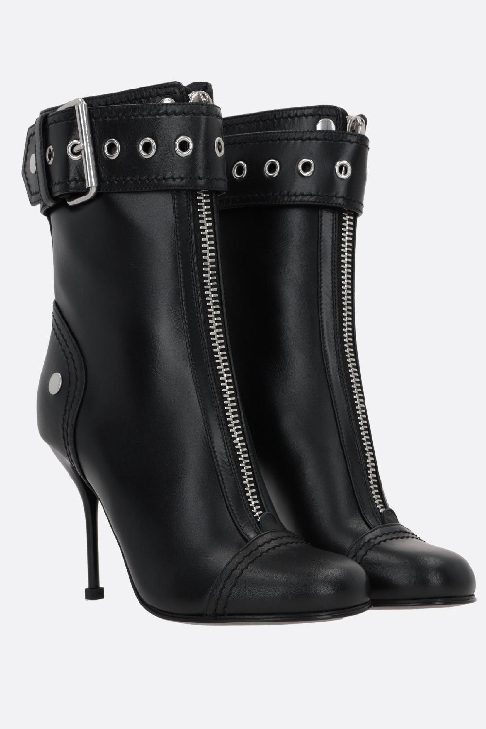 ALEXANDER McQUEEN Stivaletto In Pelle Liscia Con Zip
