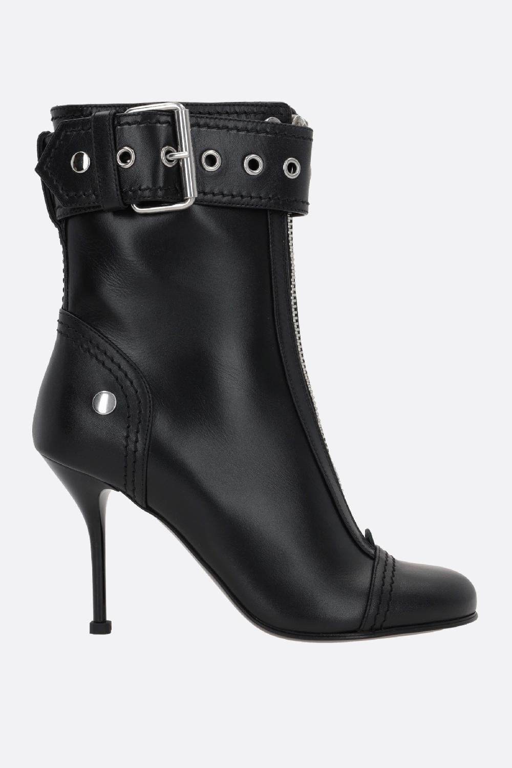 ALEXANDER McQUEEN stivaletto in pelle liscia con zip