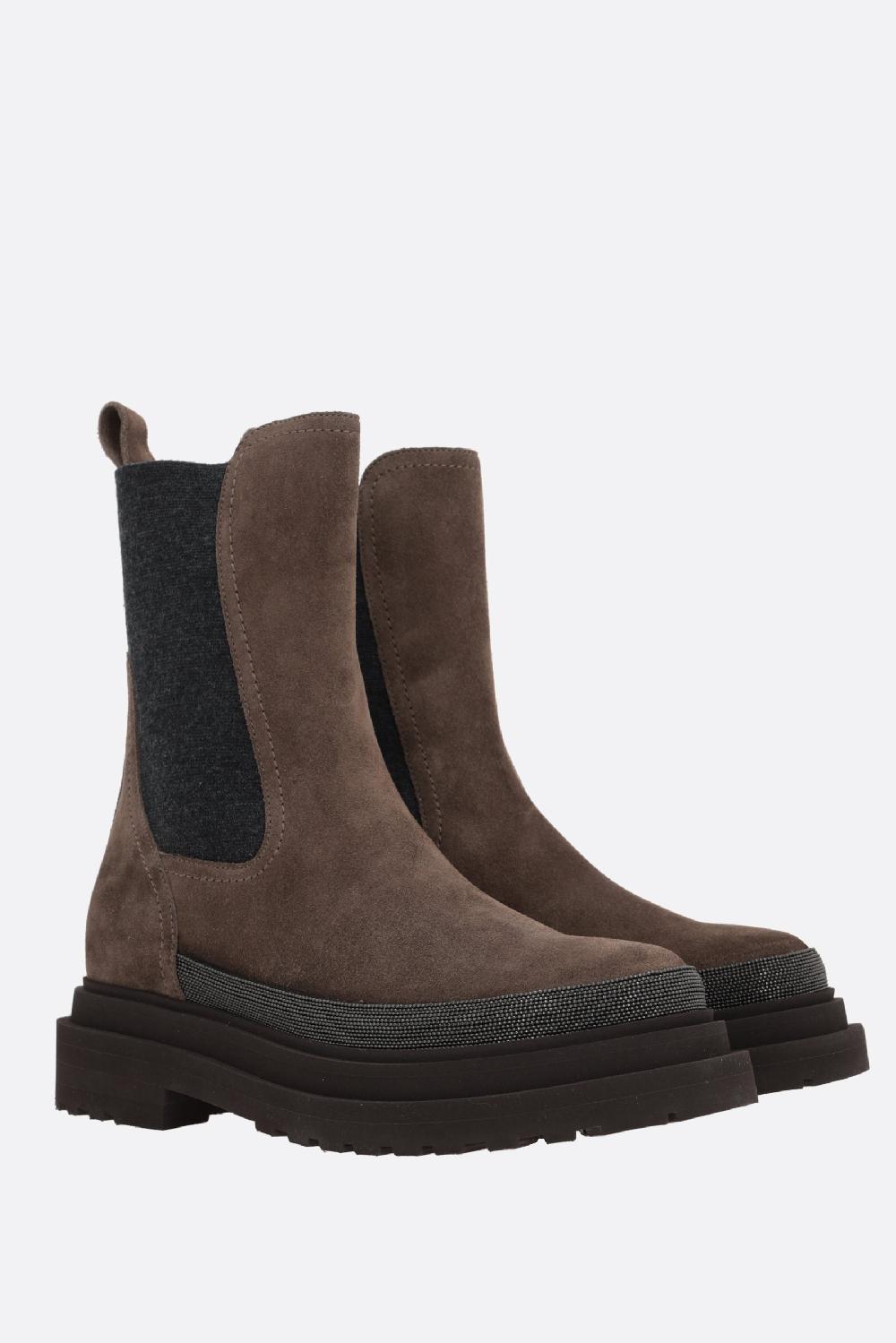 BRUNELLO CUCINELLI Stivaletto In Suede Con Precious Contour