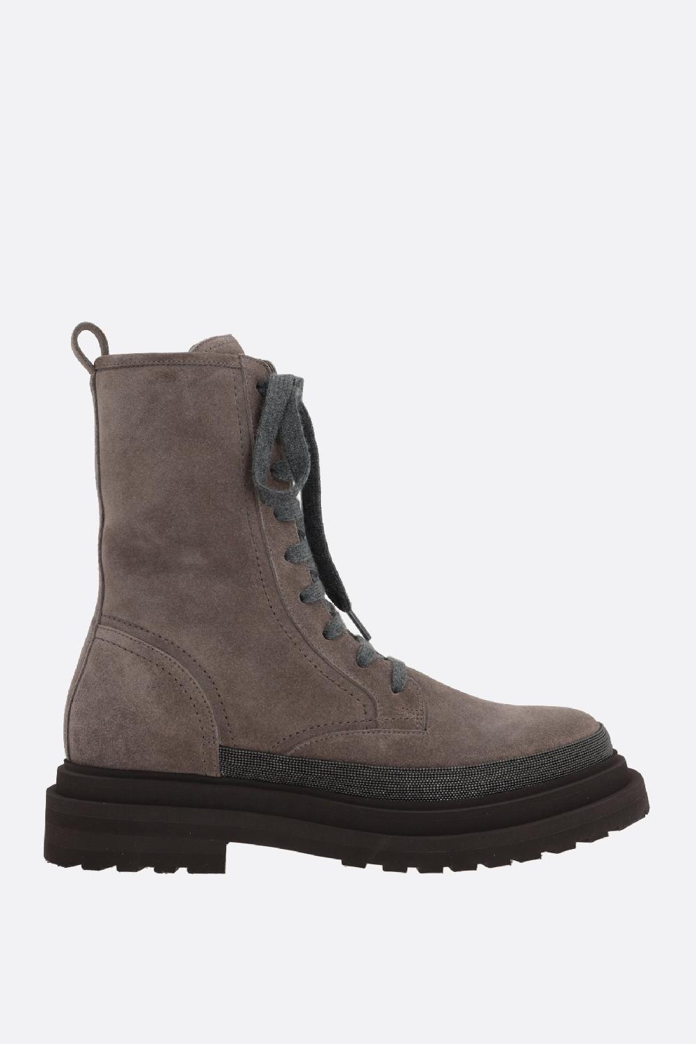 BRUNELLO CUCINELLI stivaletto in suede con Precious Contour