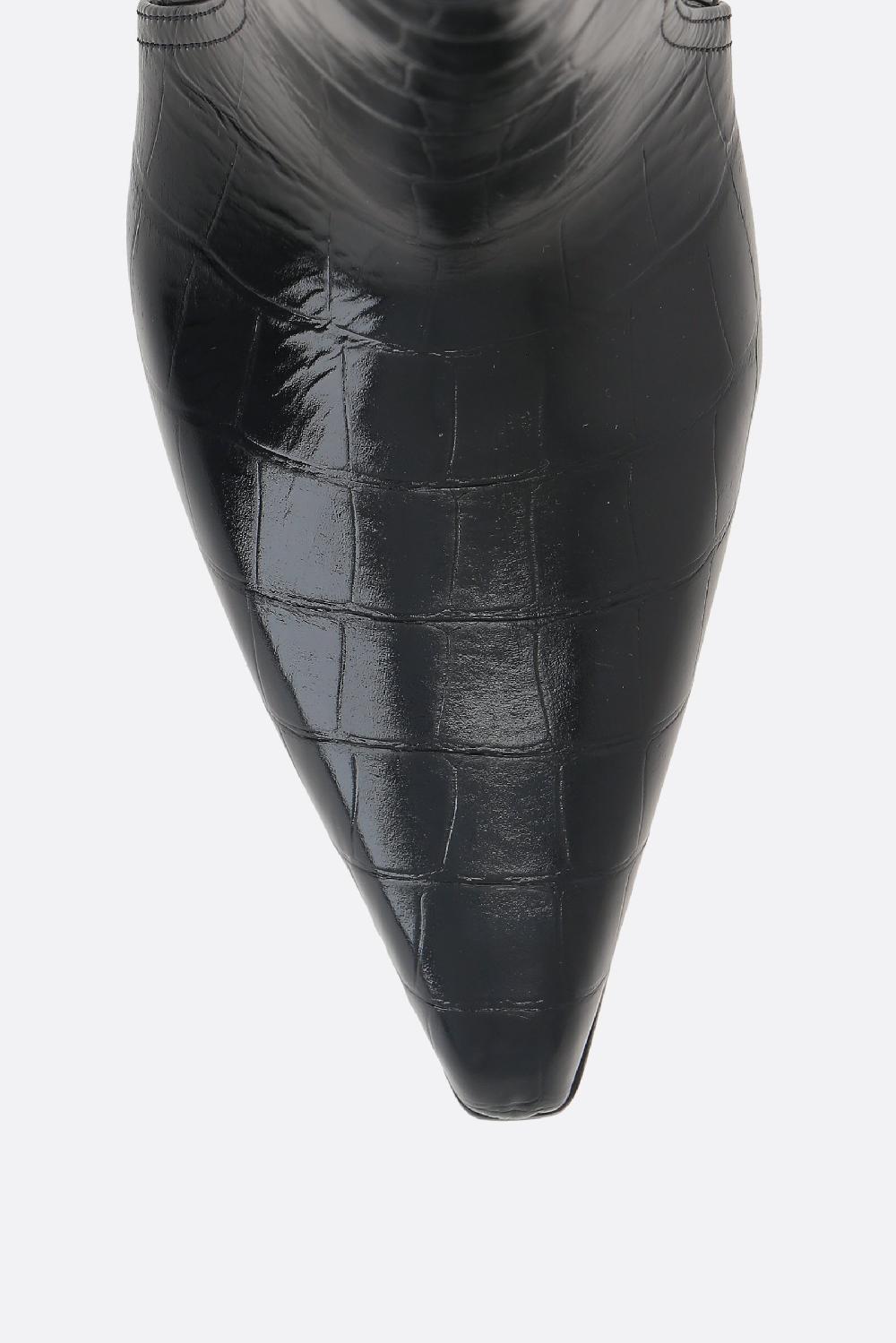 PARIS TEXAS Stivaletto Jane Buckle In Pelle Stampa Coccodrillo