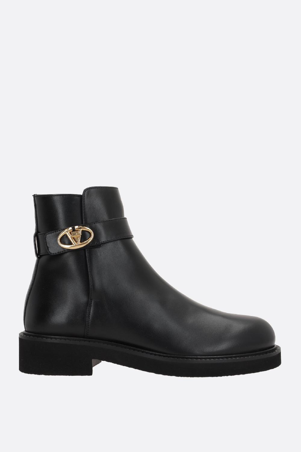 VALENTINO GARAVANI stivaletto VLogo Locker in pelle liscia