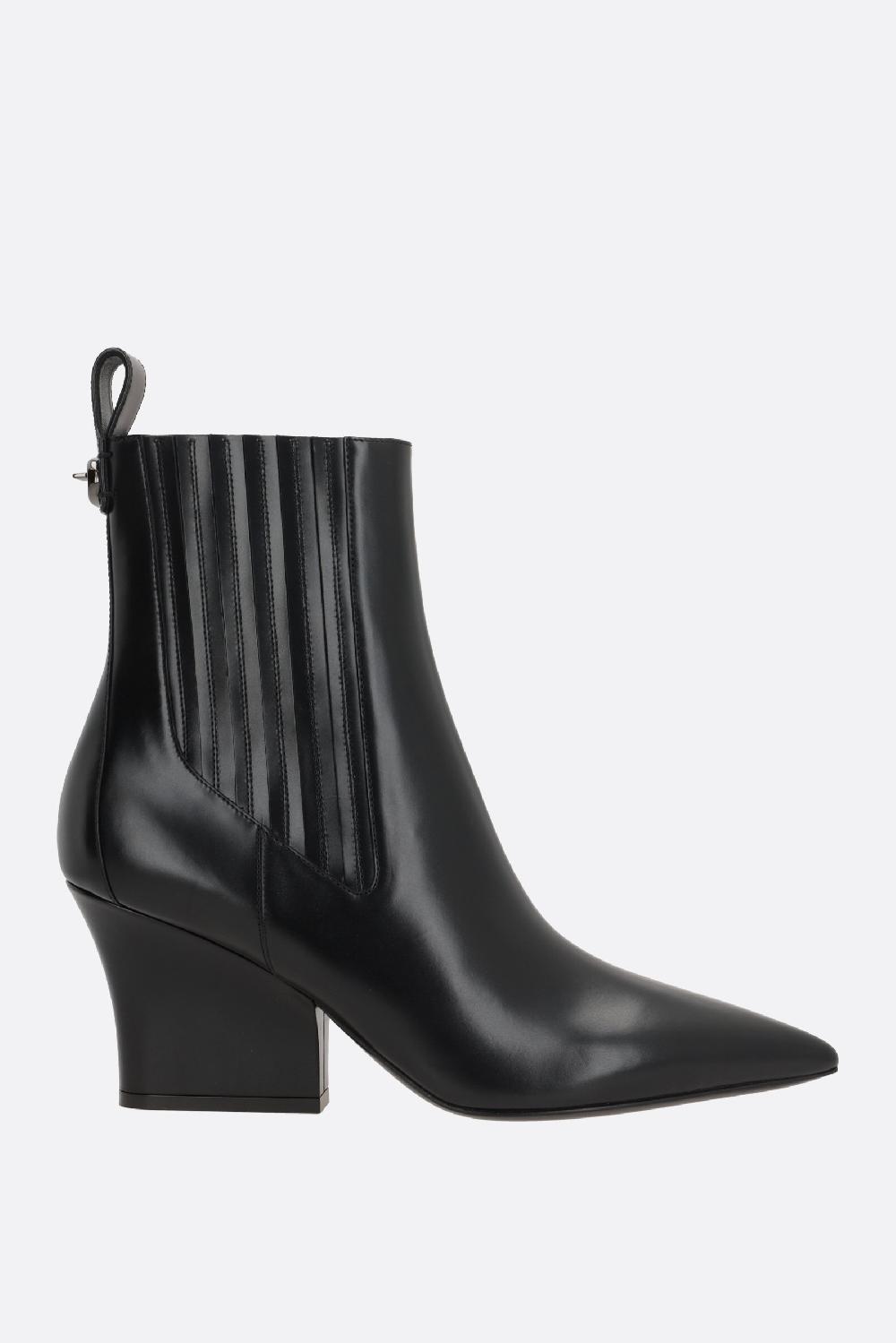 VALENTINO GARAVANI stivaletto VLogo Lockette in pelle spazzolata