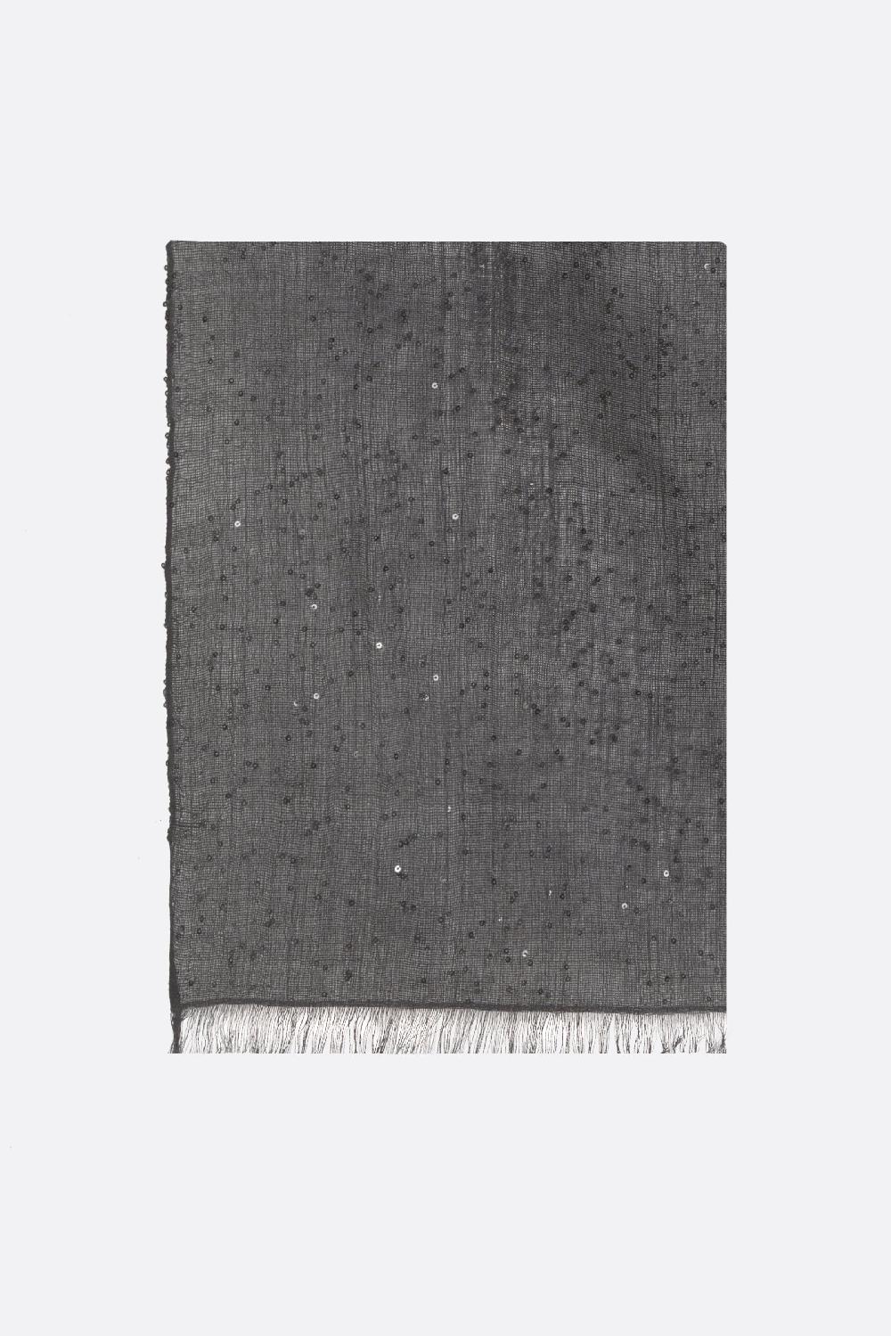 BRUNELLO CUCINELLI stola in cashmere e seta con paillettes