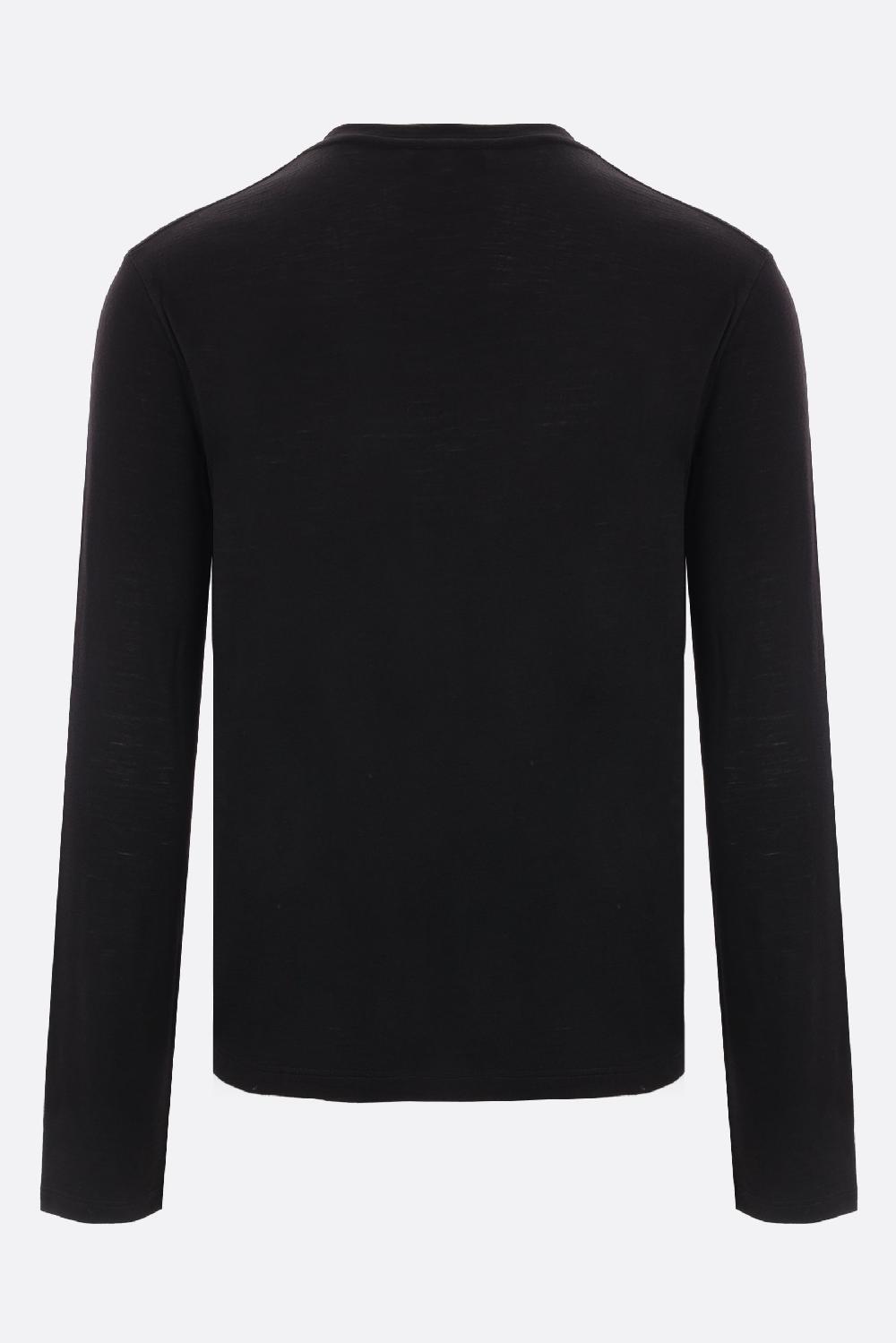 SAINT LAURENT T-shirt A Maniche Lunghe Cassandre In Lana