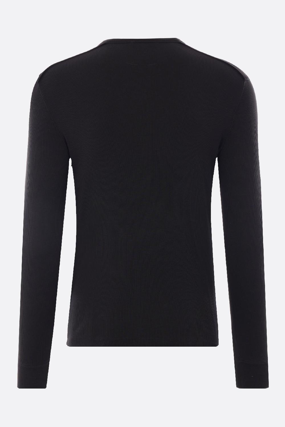 TOM FORD T-shirt A Maniche Lunghe In Jersey A Costine