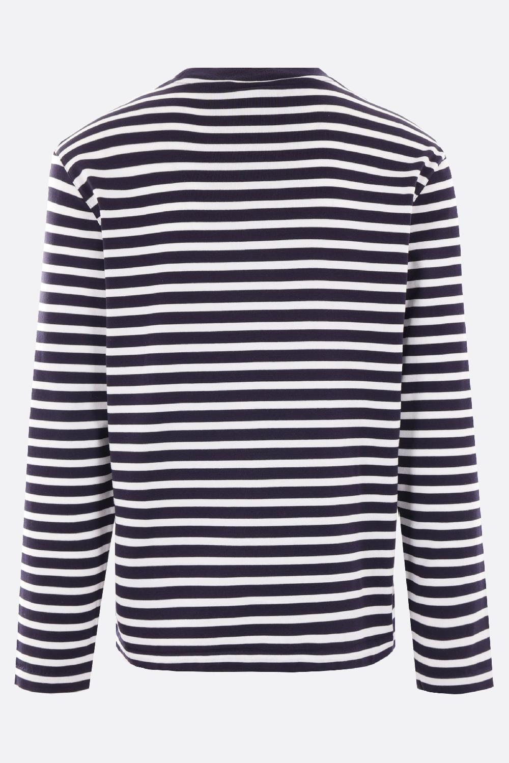 MAISON KITSUNÉ T-shirt A Maniche Lunghe In Jersey A Righe