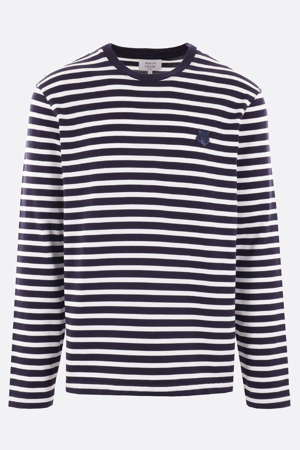 MAISON KITSUNÉ t-shirt a maniche lunghe in jersey a righe