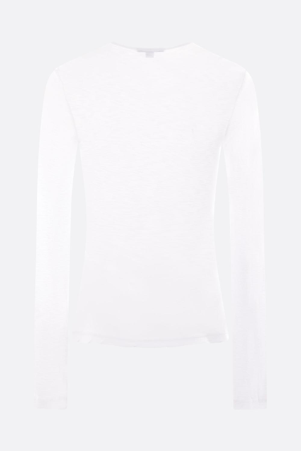 JAMES PERSE T-shirt A Maniche Lunghe Sheer Slub In Cotone Fiammato
