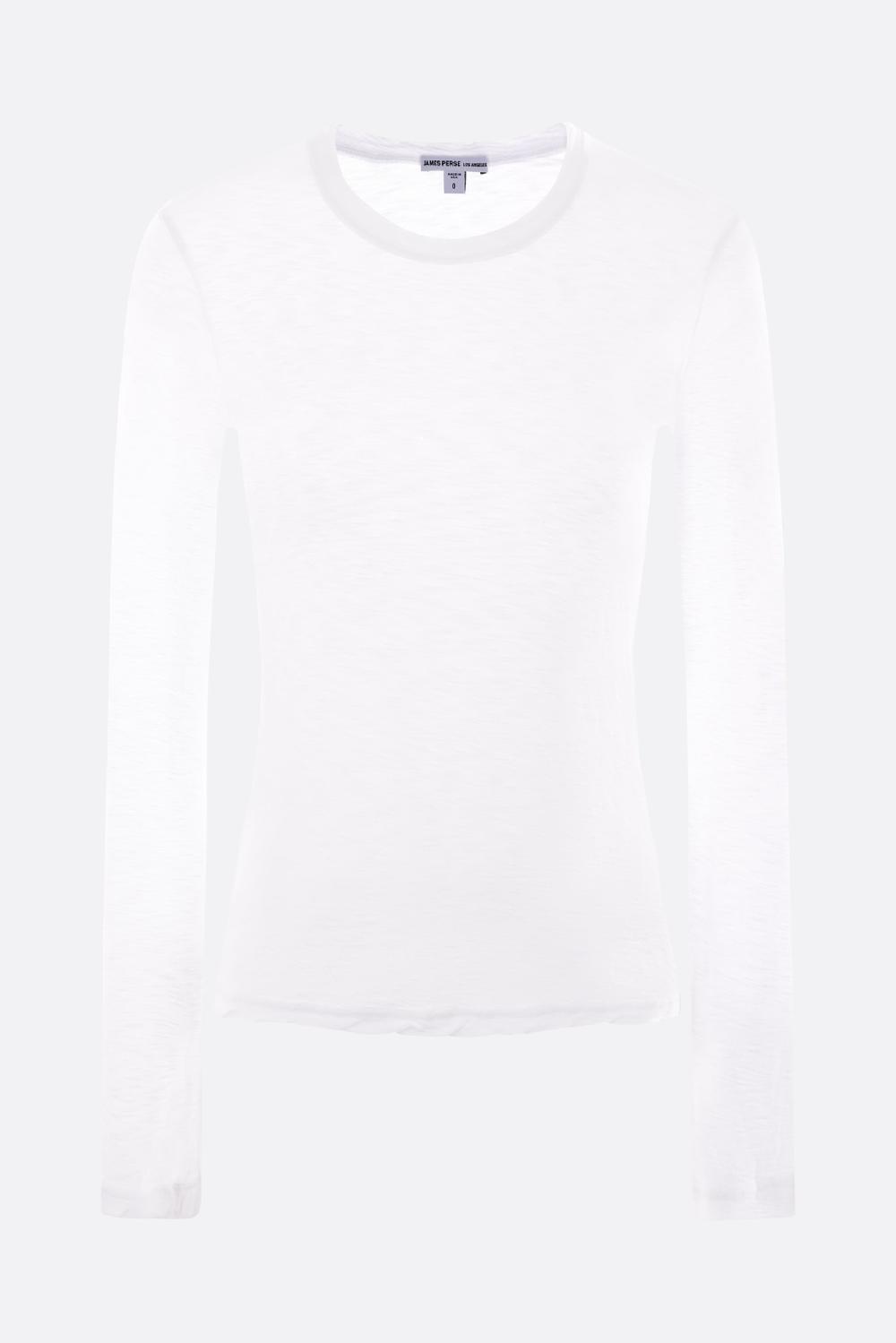 JAMES PERSE t-shirt a maniche lunghe Sheer Slub in cotone fiammato