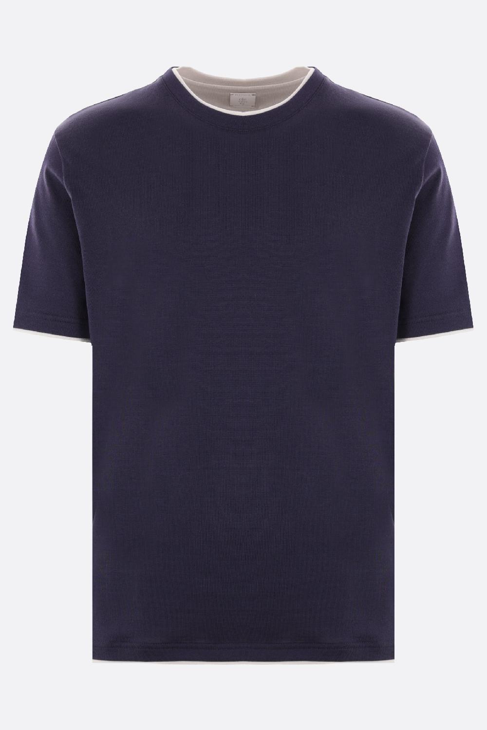 ELEVENTY t-shirt in cotone con bordi a doppio strato