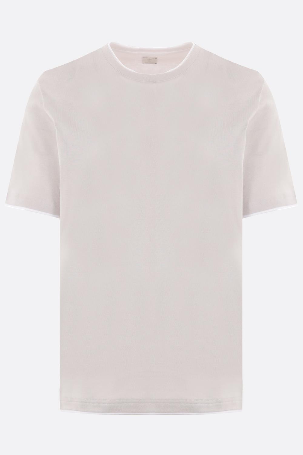 ELEVENTY t-shirt in cotone con bordi a doppio strato