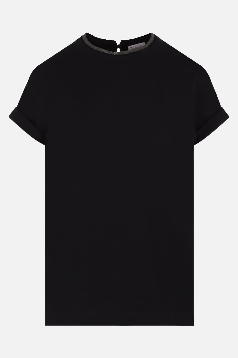 BRUNELLO CUCINELLI t-shirt in cotone con dettaglio monile