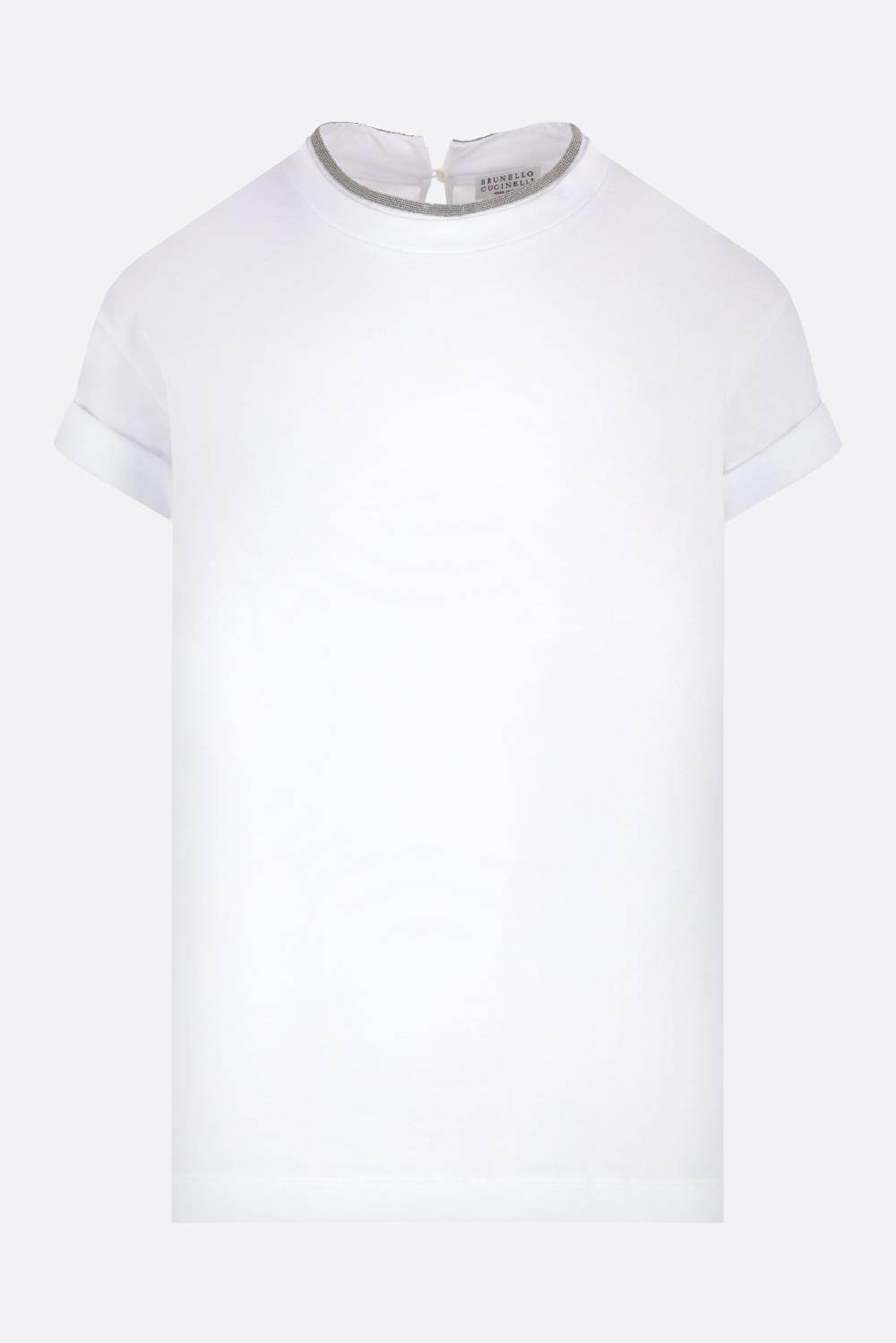 BRUNELLO CUCINELLI t-shirt in cotone con dettaglio monile