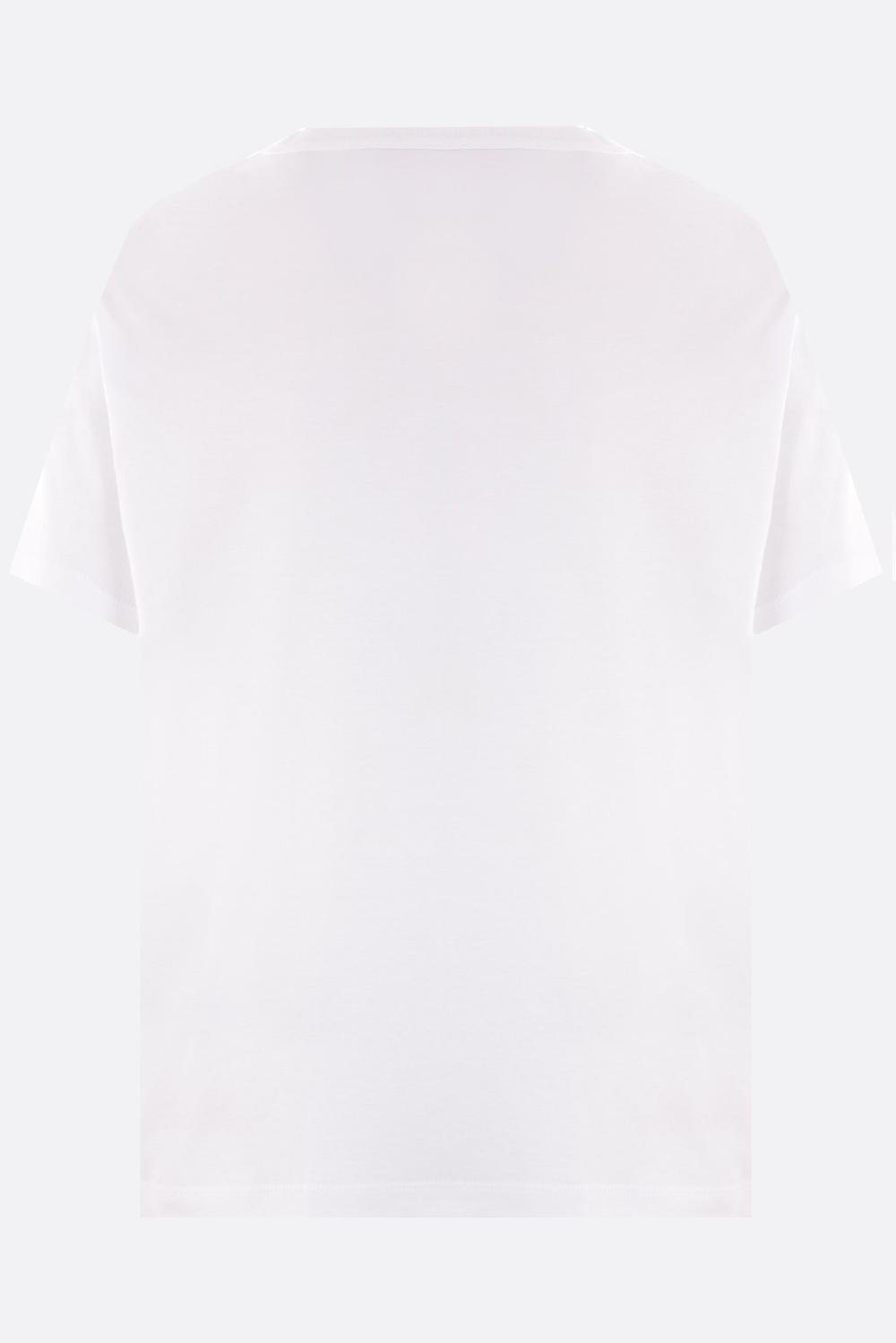 VALENTINO GARAVANI T-shirt In Cotone Con Dettaglio V Gold