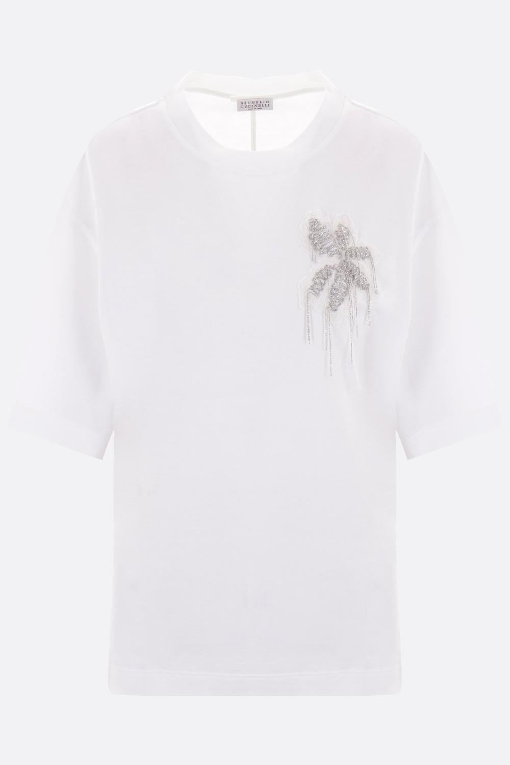 BRUNELLO CUCINELLI t-shirt in cotone con Precious Flower Crest