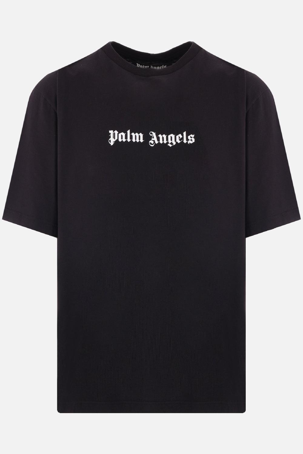 PALM ANGELS t-shirt in cotone con stampa logo lettering