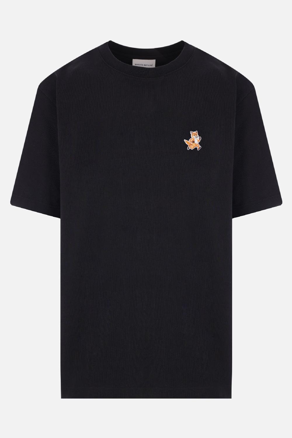 MAISON KITSUNÉ t-shirt in cotone patch Speedy Fox Head