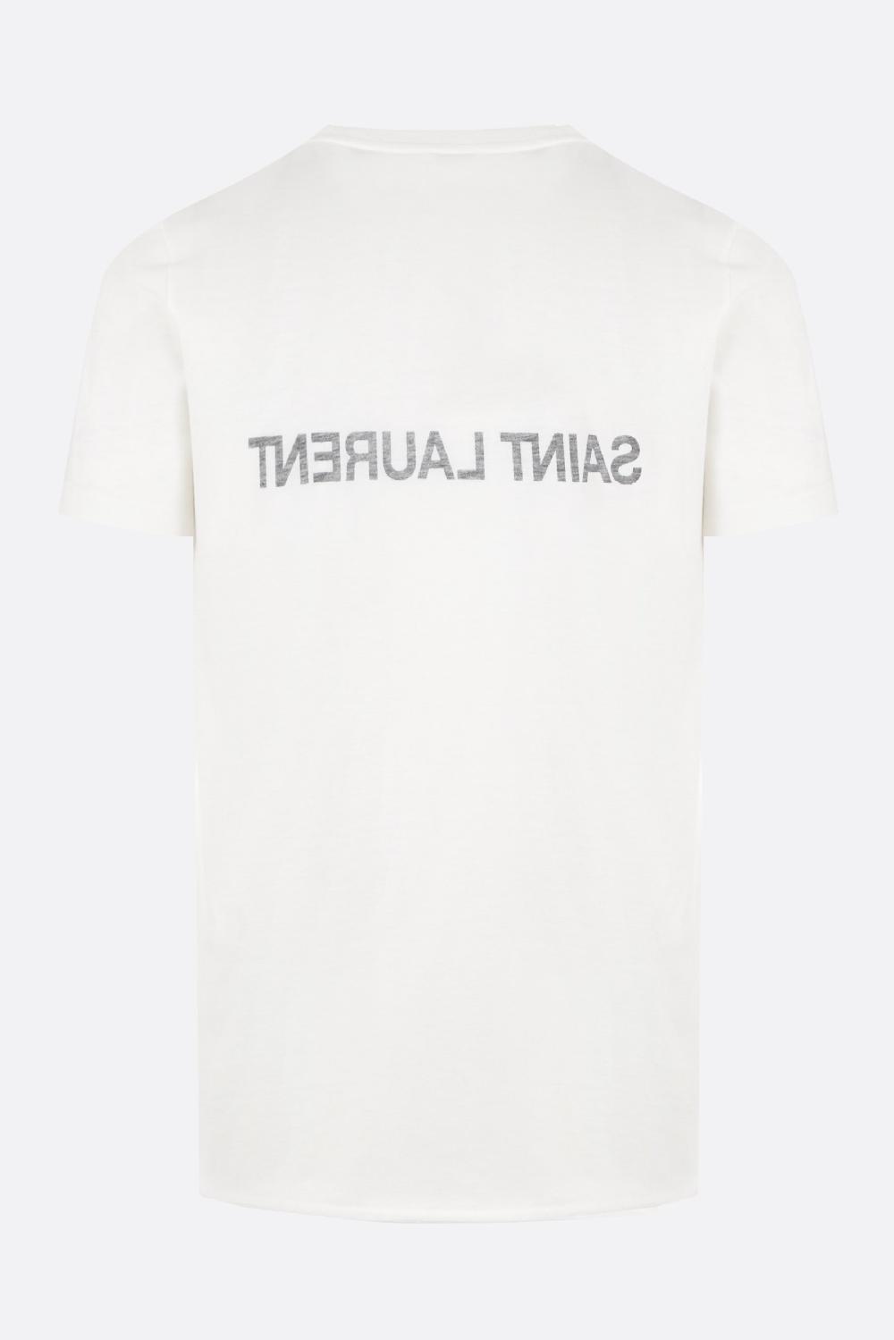 SAINT LAURENT T-shirt In Cotone Stampa Logo Reversed