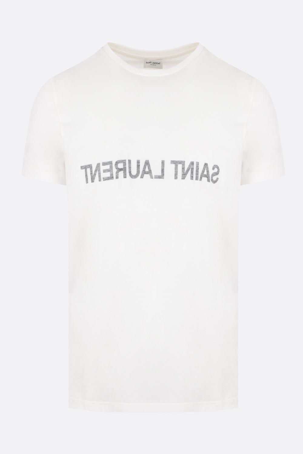 SAINT LAURENT t-shirt in cotone stampa logo reversed