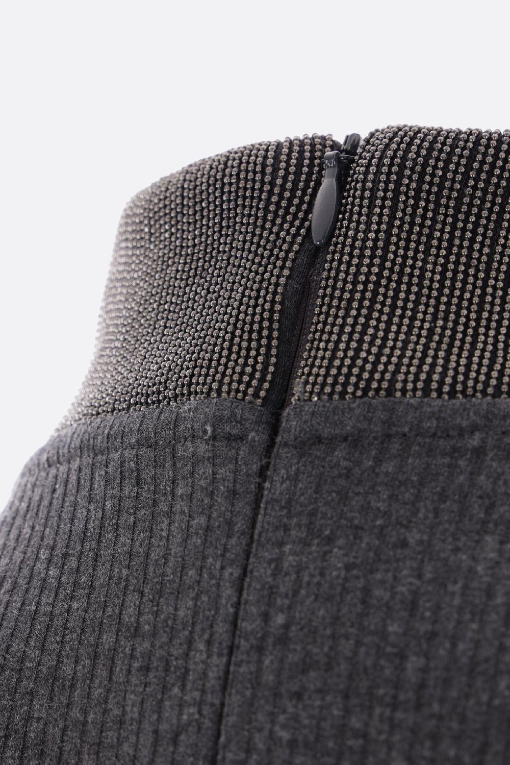 BRUNELLO CUCINELLI T-shirt In Jersey Stretch A Costine Con Precious Ribbed Collar