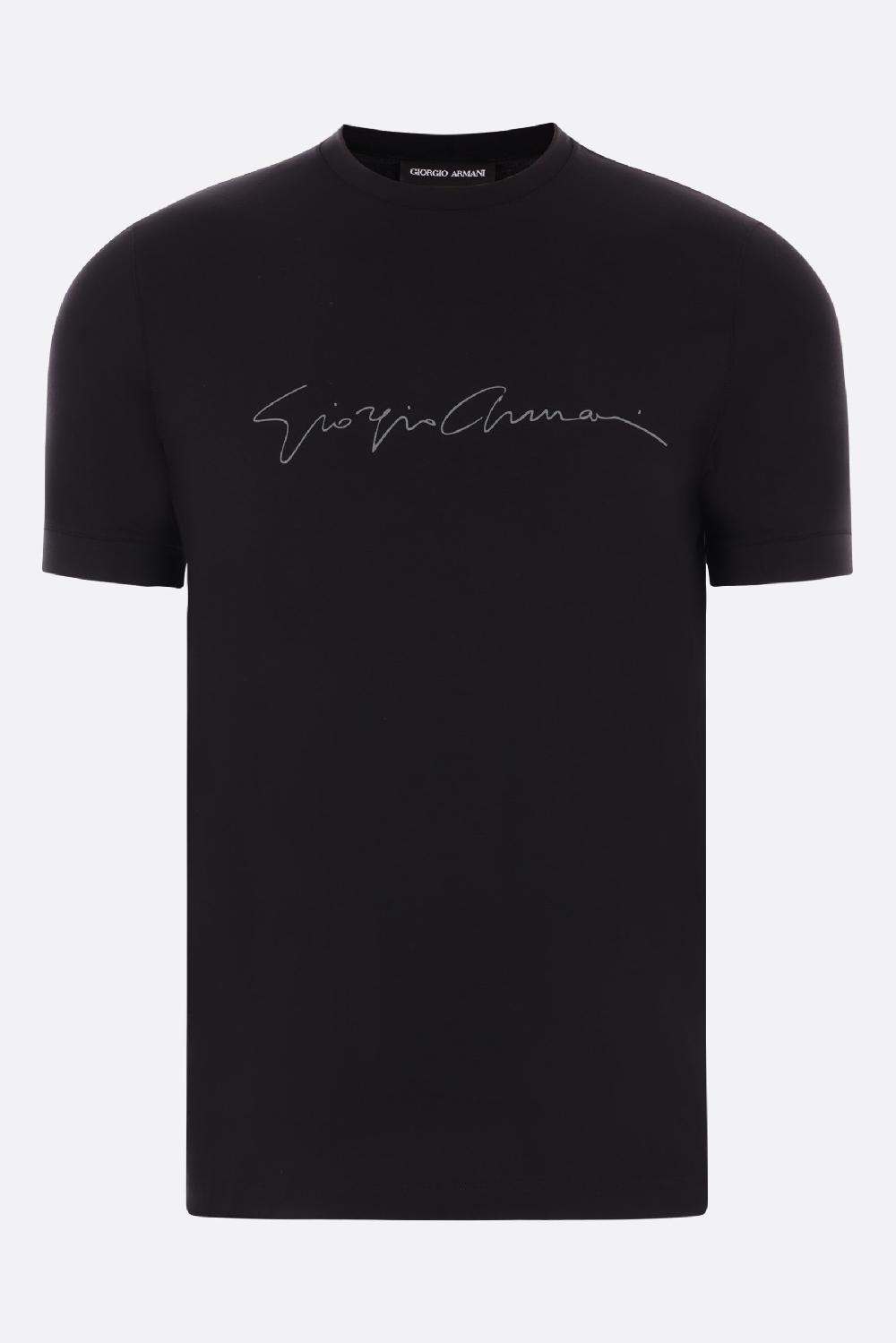 GIORGIO ARMANI t-shirt in viscosa stretch stampa logo