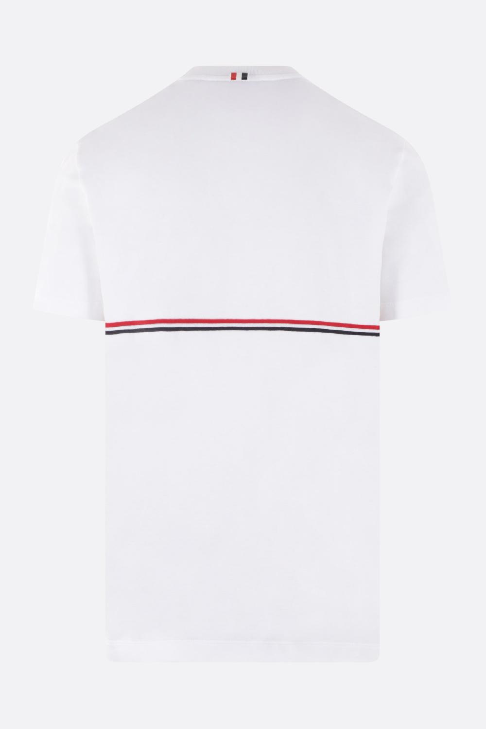THOM BROWNE T-shirt Oversize In Cotone Ricamo Tricolor
