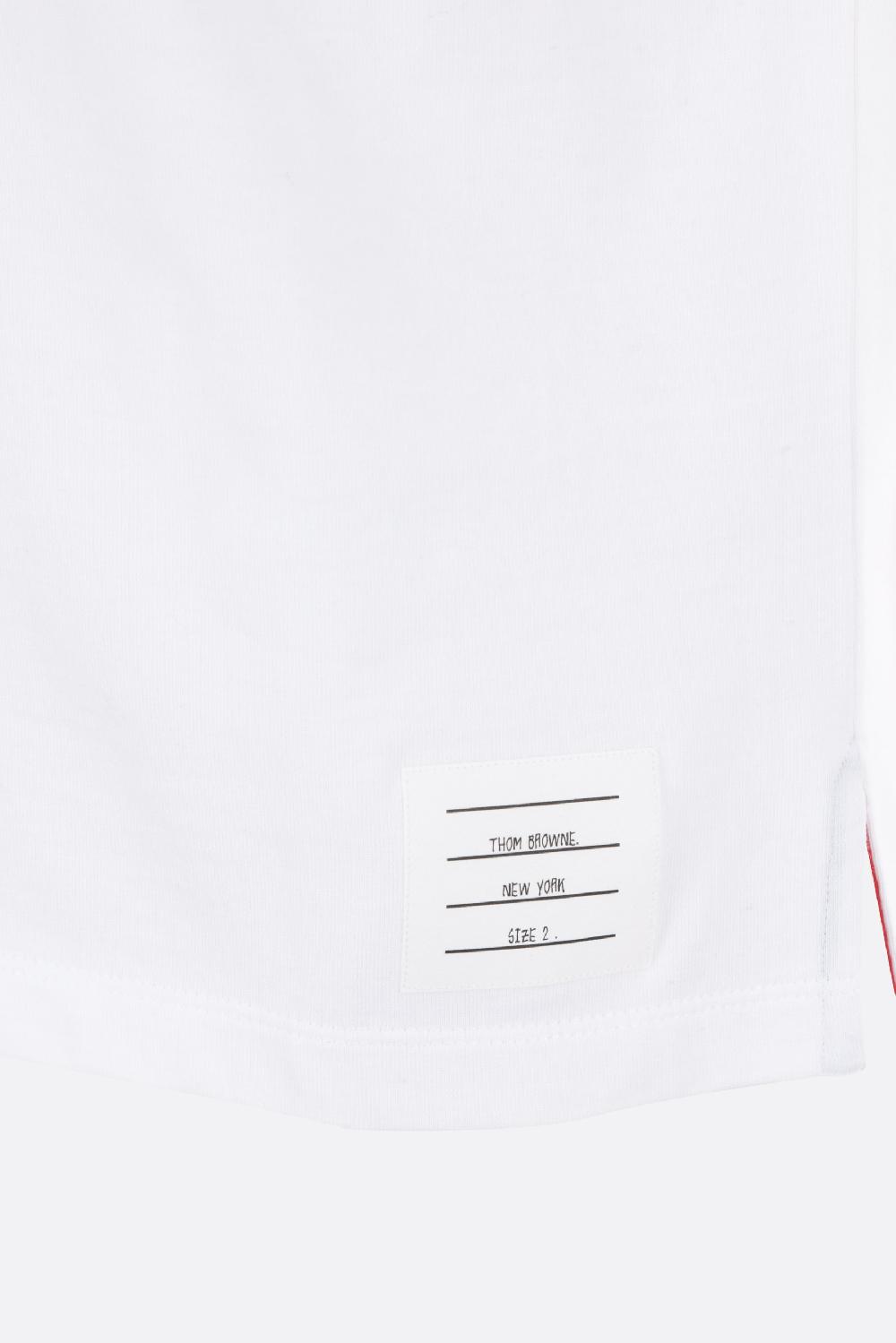 THOM BROWNE T-shirt Oversize In Cotone Ricamo Tricolor