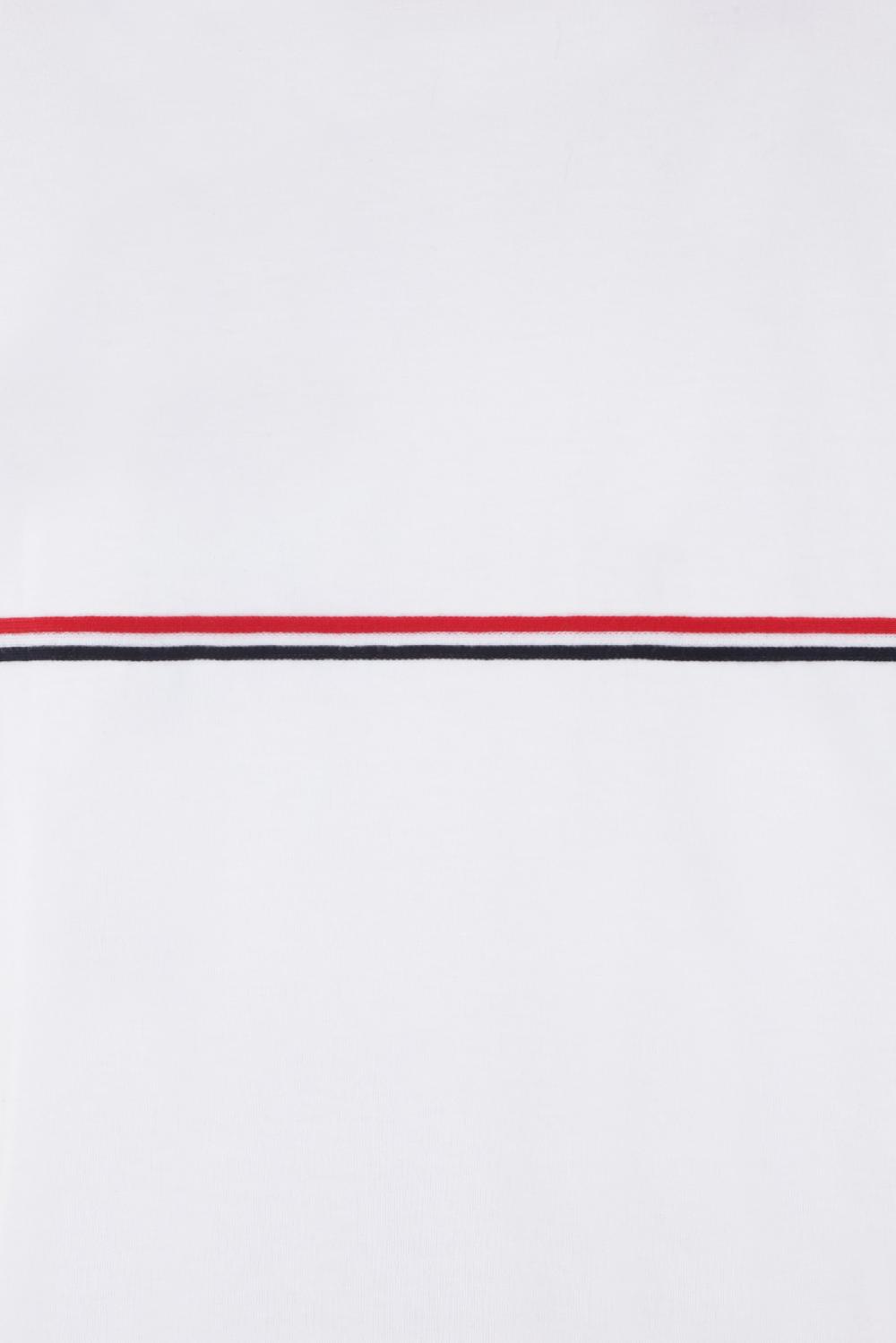 THOM BROWNE T-shirt Oversize In Cotone Ricamo Tricolor