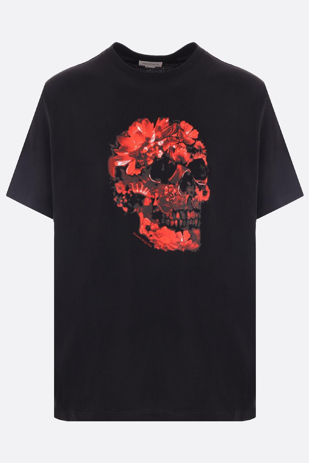 ALEXANDER McQUEEN t-shirt Wax Flower Skull in cotone