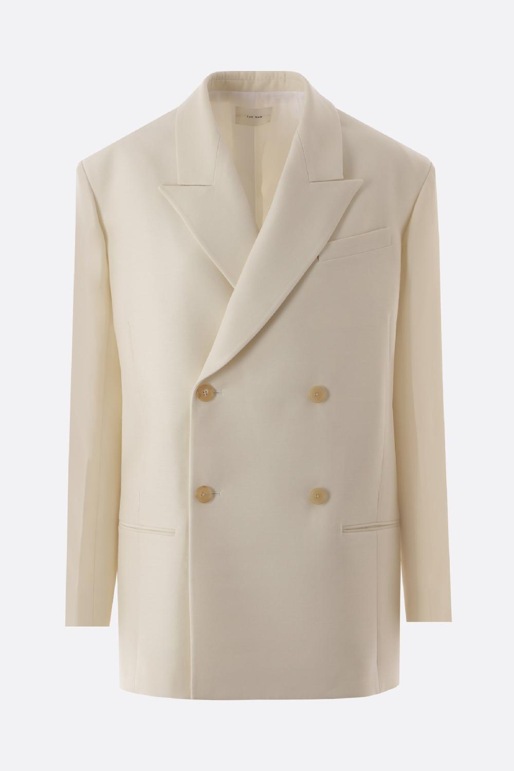 THE ROW giacca doppiopetto Cosima in lana e seta