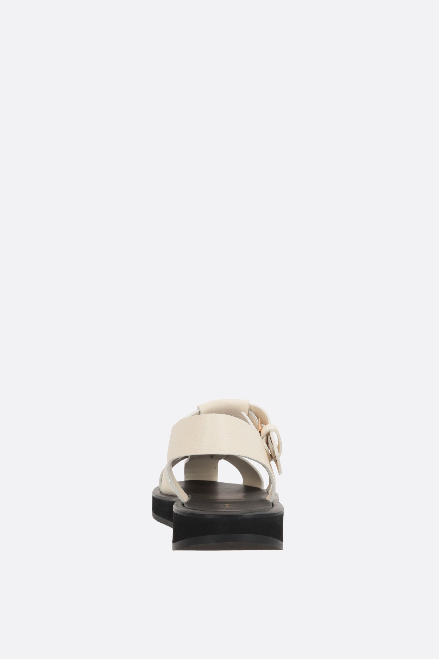 THE ROW Sandalo Flat Fisherman In Pelle Martellata