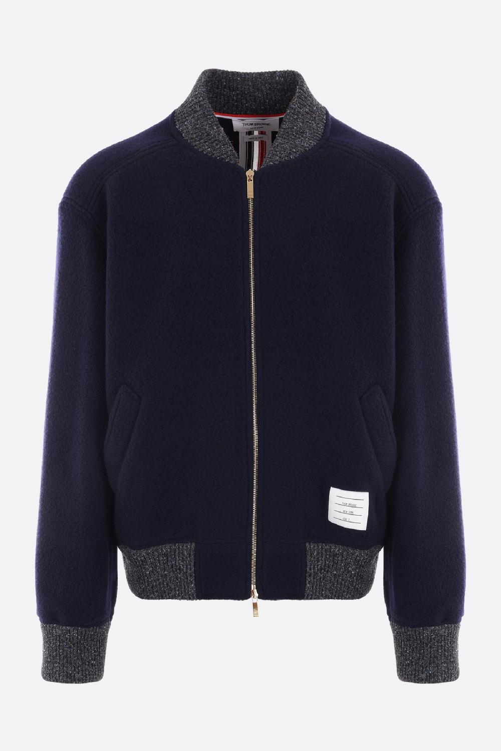 THOM BROWNE bomber in pile di lana