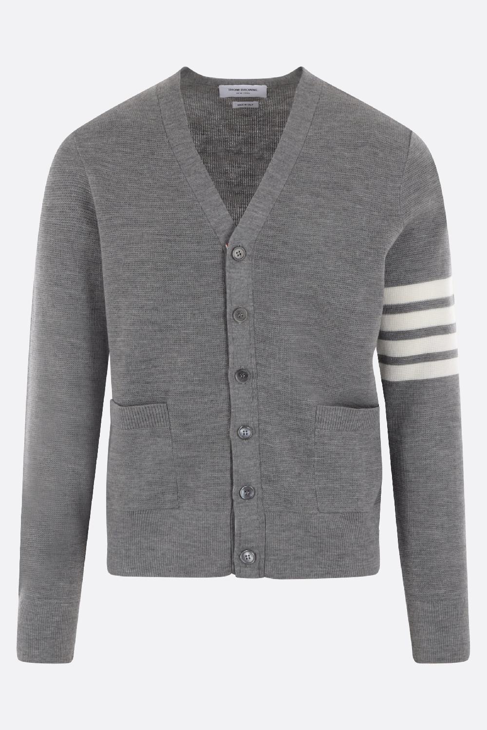 THOM BROWNE cardigan in lana 4bar