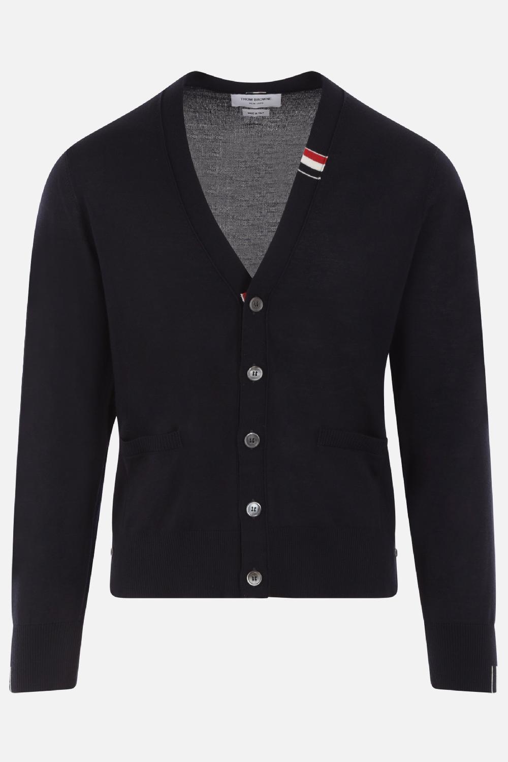 THOM BROWNE Cardigan In Lana