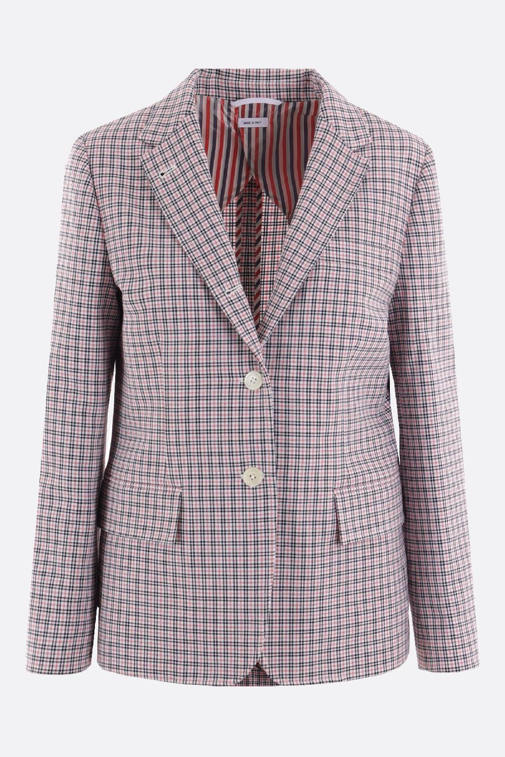 THOM BROWNE giacca monopetto in crepe di cotone