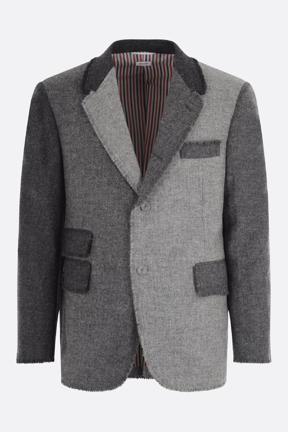 THOM BROWNE giacca monopetto in lana shetland