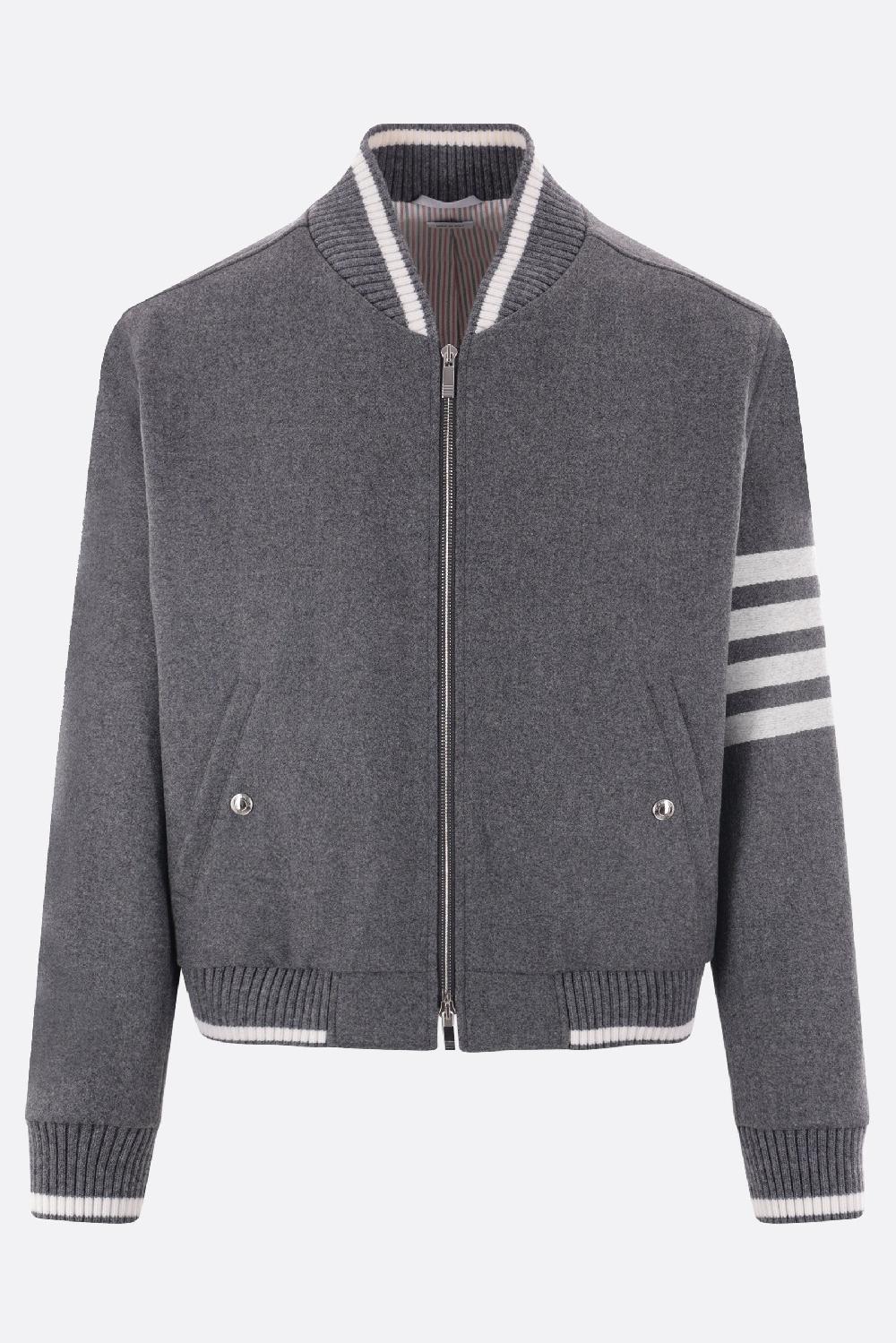 THOM BROWNE Giubbotto Bomber In Flanella 4bar