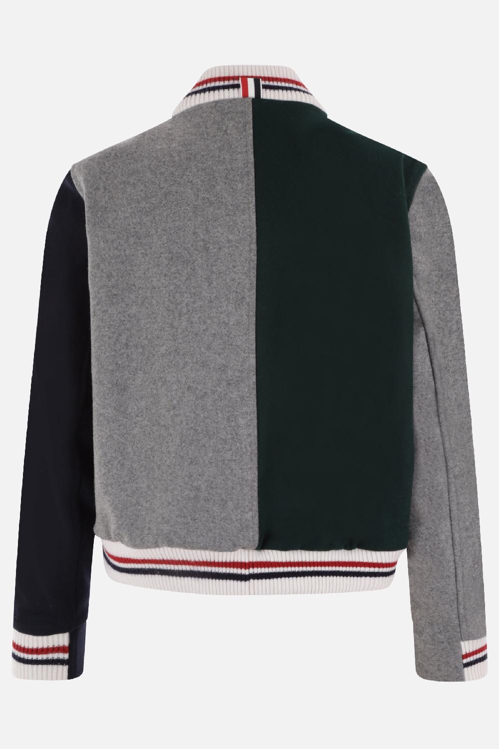 THOM BROWNE Giubbotto Bomber In Lana Melton