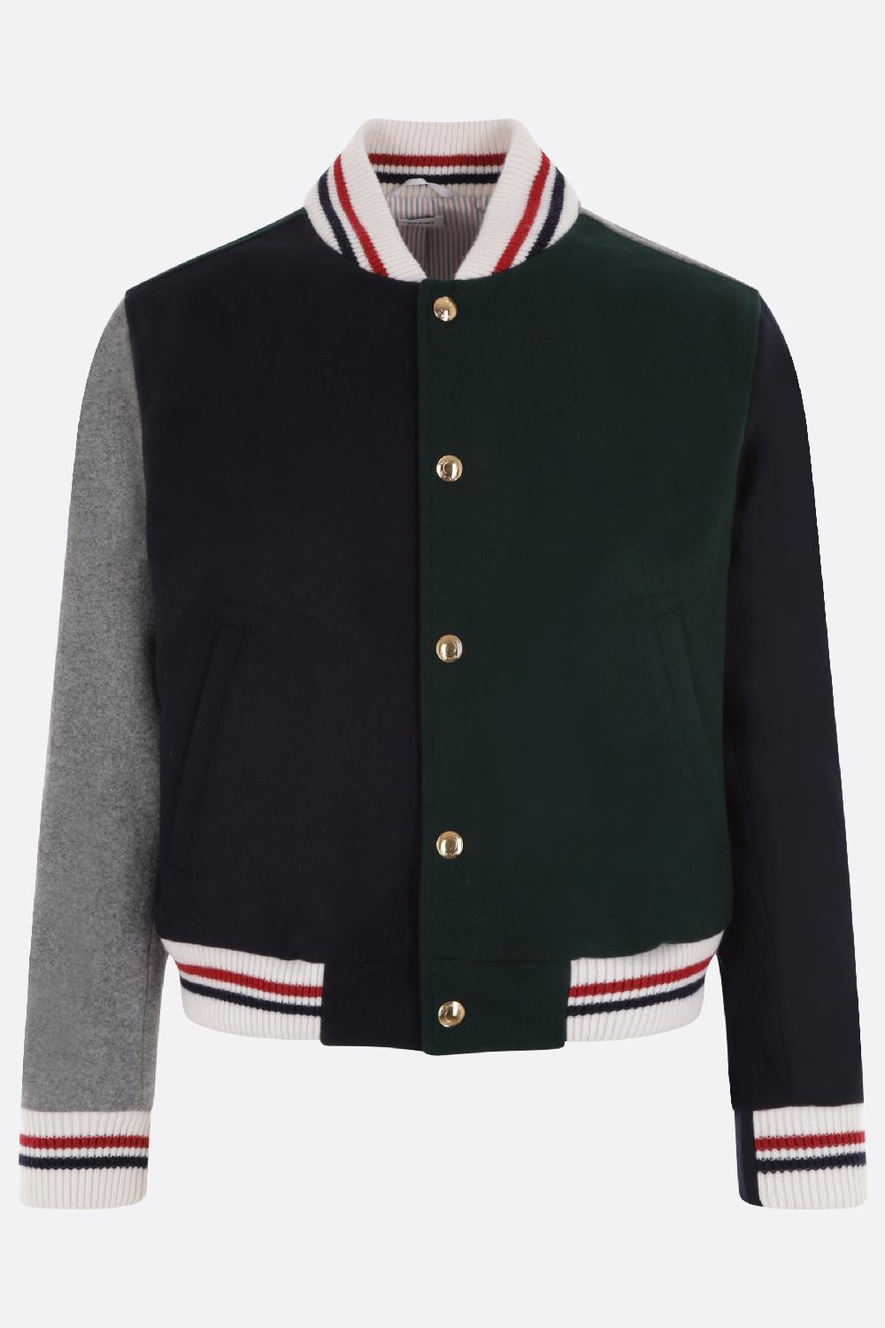 THOM BROWNE giubbotto bomber in lana melton