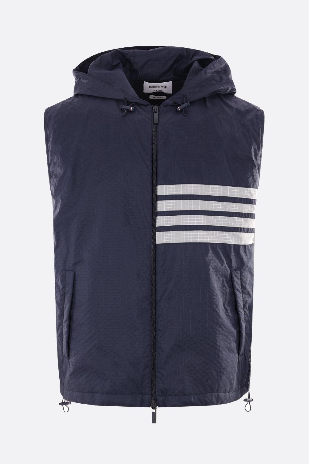 THOM BROWNE giubbotto smanicato in ripstop 4bar