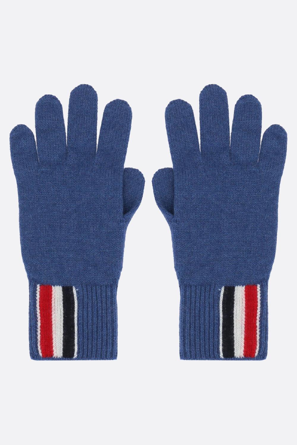 THOM BROWNE guanti in lana intarsio 4-Bar