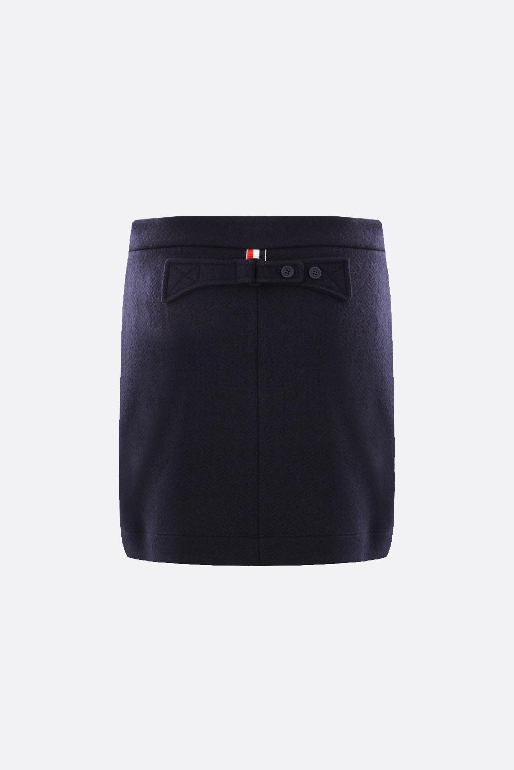 THOM BROWNE Minigonna In Cotone E Lana Herringbone