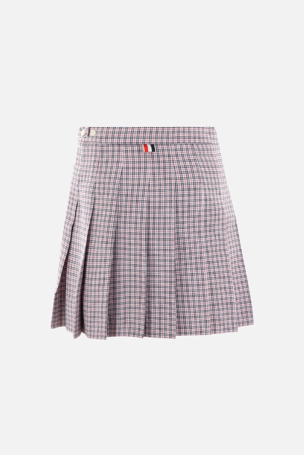 THOM BROWNE Minigonna In Misto Cotone Tartan Small