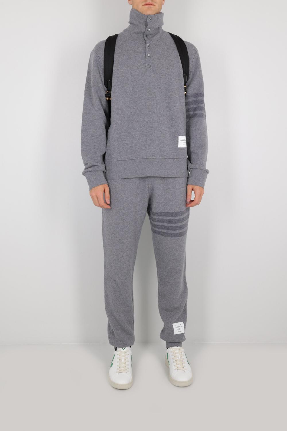 THOM BROWNE Pantalone Jogging 4bar In Lana