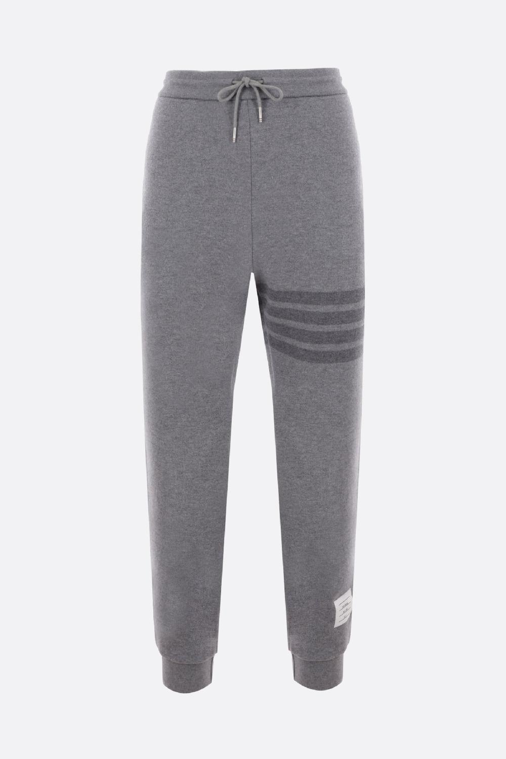 THOM BROWNE pantalone jogging 4bar in lana
