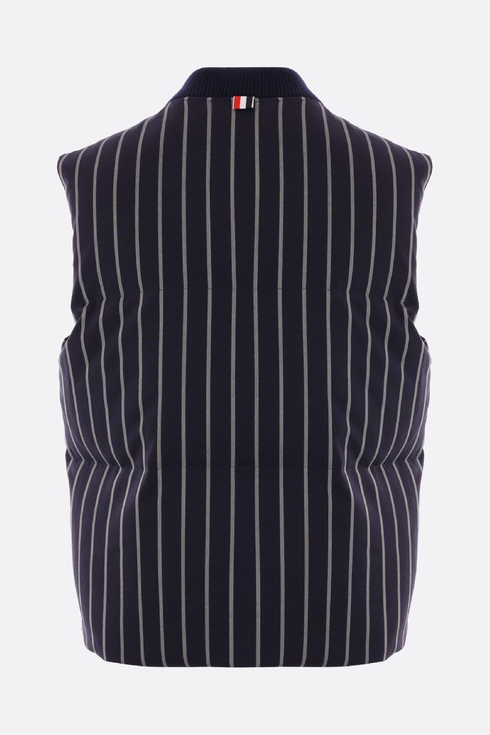 THOM BROWNE Piumino Smanicato In Lana A Righe