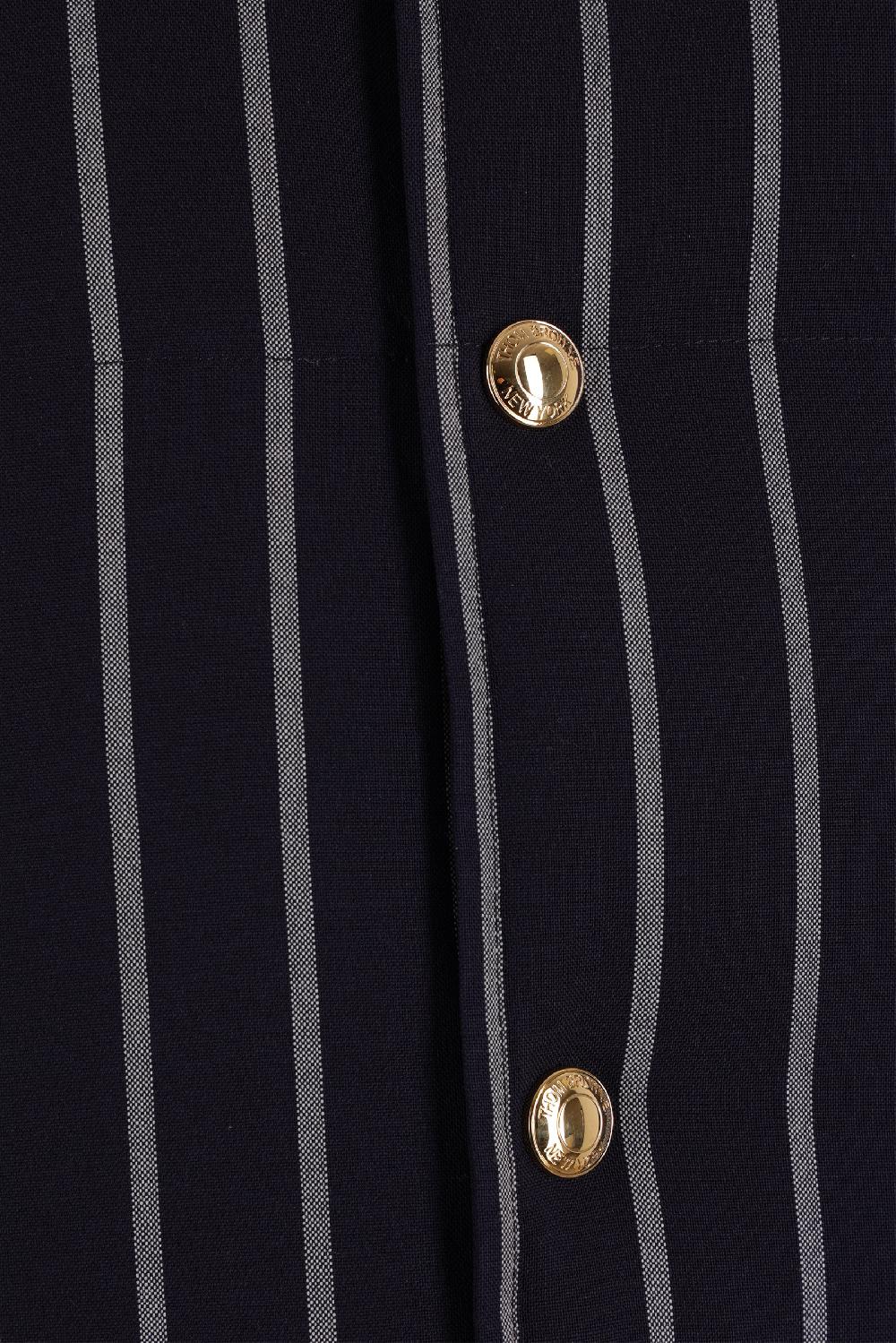 THOM BROWNE Piumino Smanicato In Lana A Righe